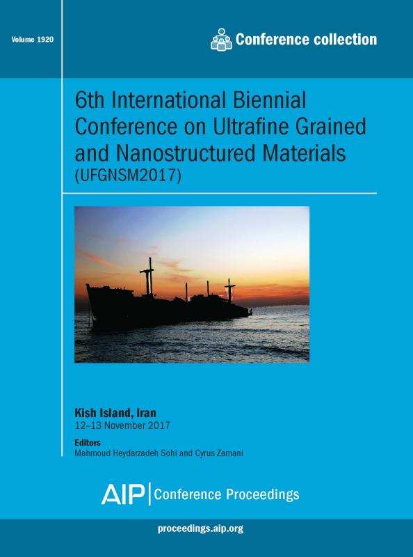 Cover of Volume 1920: 6th International Biennial Conference on Ultrafine Grained Nanostructured Materials