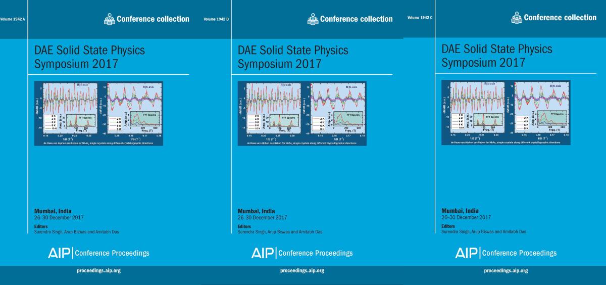 Cover of Volume 1942: DAE Solid State Physics Symposium 2017