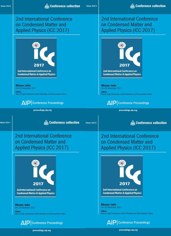 Cover of Volume 1953: 2nd International Conference on Condensed Matter & Applied Physics (ICC 2017)