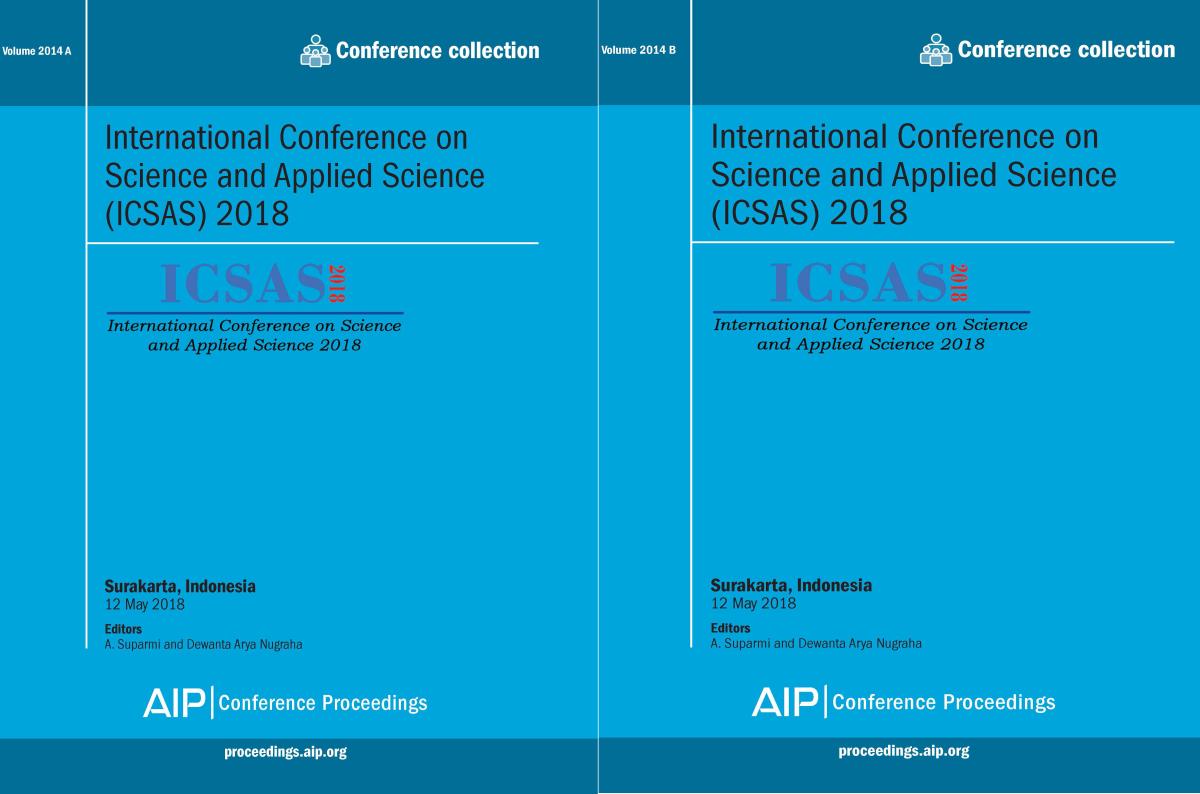 Cover of Volume 2014: International Conference on Science and Applied Science (ICSAS) 2018