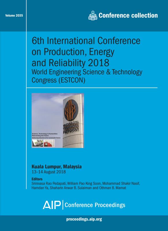 Cover of Volume 2035: 6th International Conference on Production, Energy and Reliability 2018