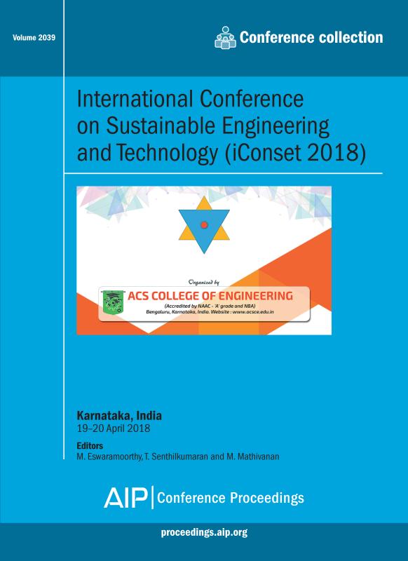 Cover of Volume 2039: International Conference on Sustainable Engineering and Technology (iConset 2018)