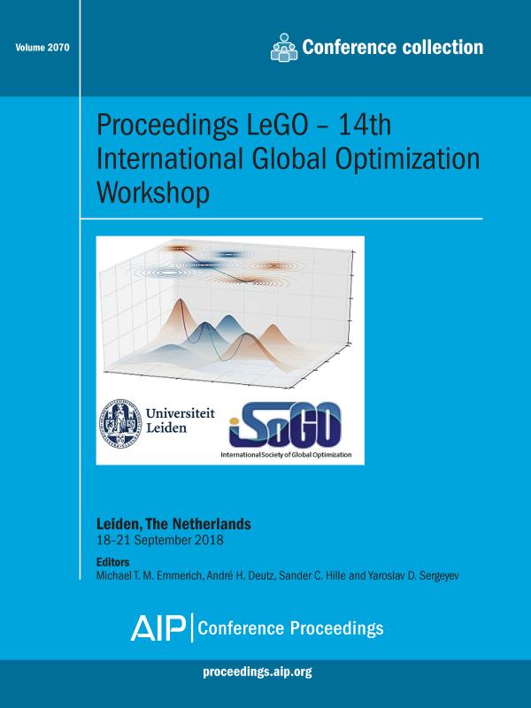 Cover of Volume 2070: Proceedings LeGO - 14th International Global Optimization Workshop