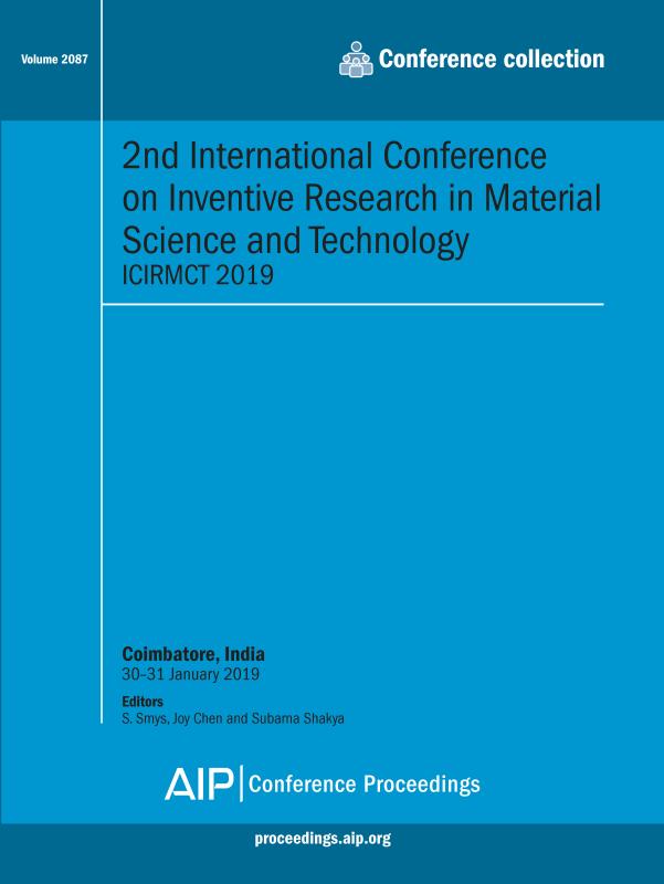 Cover of Volume 2087: 2nd International Conference on Inventive Research in Material Science and Technology 