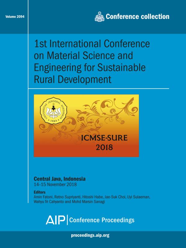 Cover of Volume 2094: 1st International Conference on Material Science and Engineering for Sustainable Rural Development