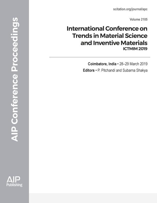 Cover of Volume 2105: International Conference on Trends in Material Science and Inventive Materials