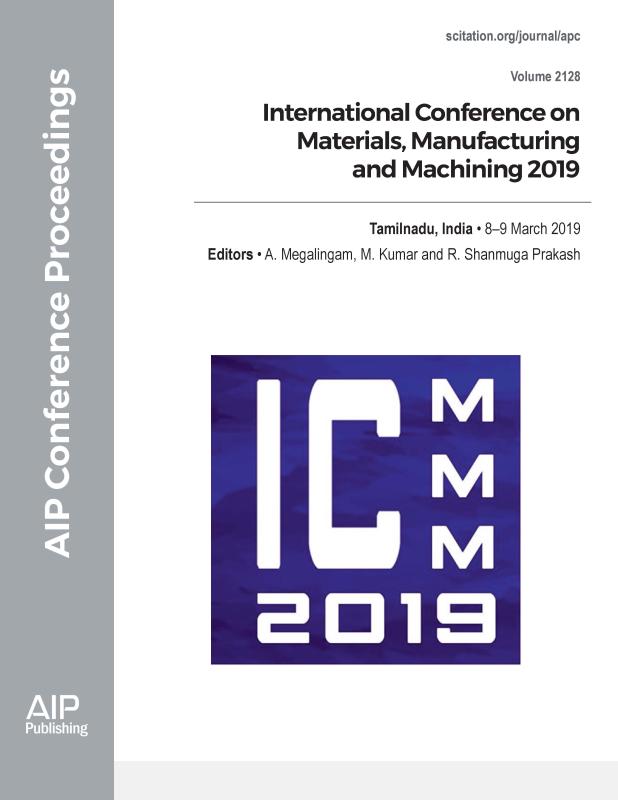 Cover of Volume 2128: International Conference on Materials, Manufacturing and Machining (ICMMM 2019)