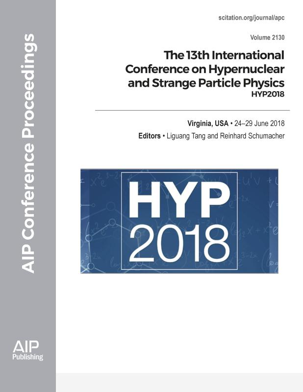 Cover of Volume 2130: The 13th International Conference on Hypernuclear and Strange Particle Physics