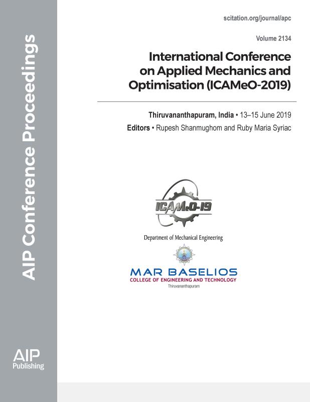 Cover of Volume 2134: International Conference on Applied Mechanics and Optimisation (ICAMeO-2019)