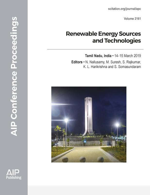 Cover of Volume 2161: Renewable Energy Sources and Technologies