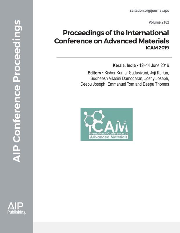 Cover of Volume 2162: Proceedings of the International Conference on Advanced Materials