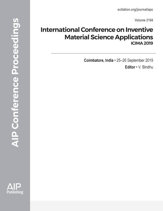 Cover of Volume 2166: International Conference on Inventive Material Science Applications 