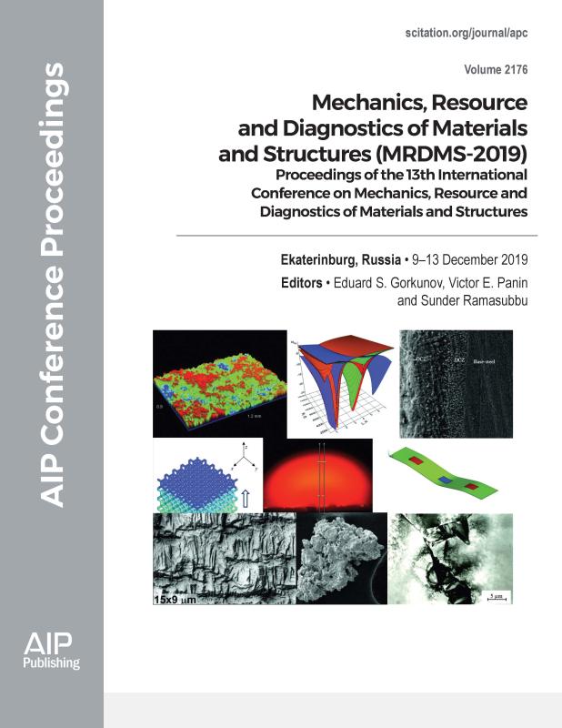 Cover of Volume 2176: Mechanics, Resouce and Diagnostics of Materials and Structures (MRDMS2019)