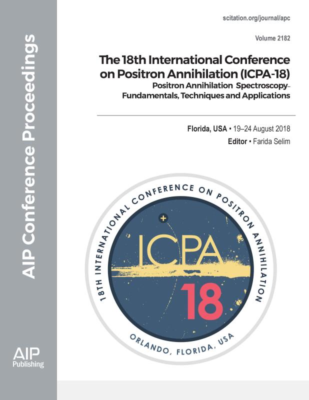 Cover of Volume 2182: The 18th International Conference on Positron Annihilation (ICPA-18)