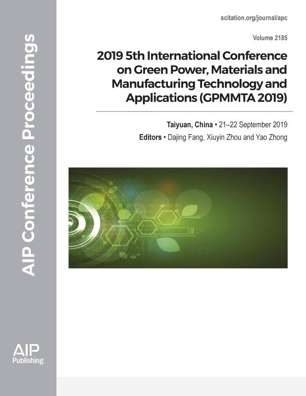 Cover of Volume 2185: 2019 5th International Conference on Green Power, Materials and Manufacturing Technology and Applications (GPMMTA 2019)