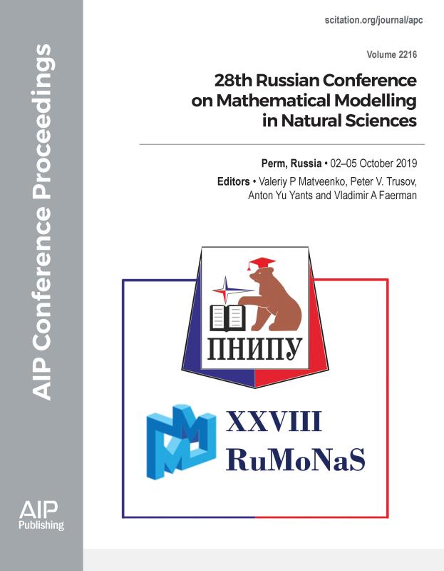 Cover of Volume 2216: 28th Russian Conference on Mathematical Modelling in Natural Sciences