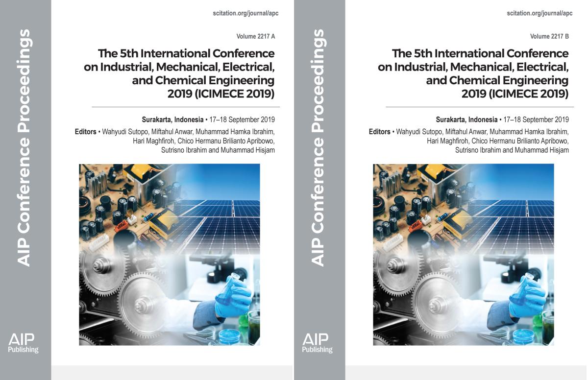 Cover of Volume 2217: The 5th International Conference on Industrial, Mechanical, Electrical, and Chemical Engineering 2019 (ICIMECE 2019)