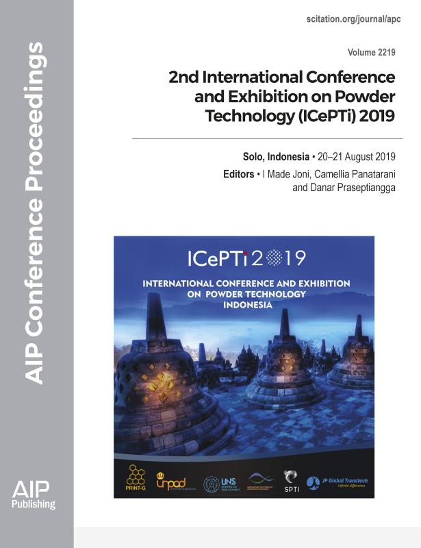 Cover of Volume 2219: 2nd International Conference and Exhibition on Powder Technology Indonesia (ICePTi) 2019