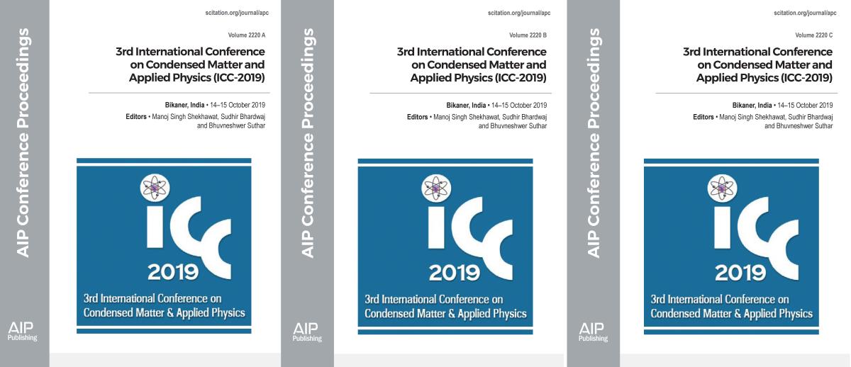 Cover of Volume 2220: 3rd International Conference on Condensed Matter and Applied Physics (ICC-2019)