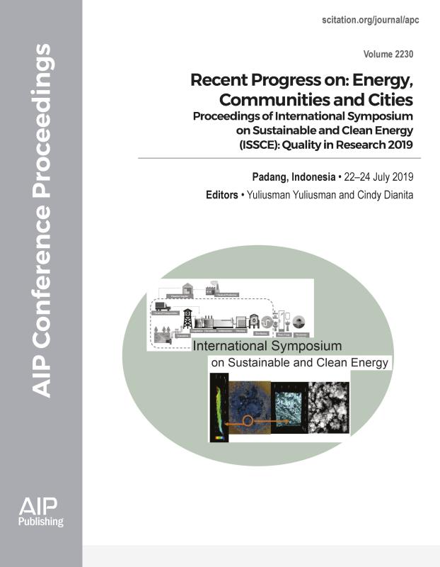 Cover of Volume 2230: Recent Progress on: Energy, Communities and Cities