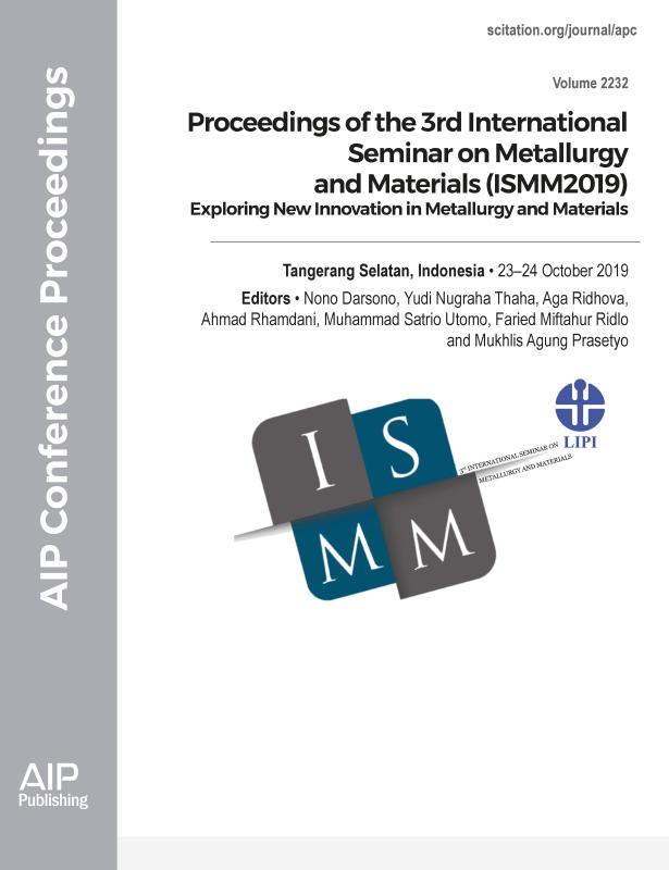 Cover of Volume 2232: Proceedings of the 3rd International Seminar on Metallurgy and Materials (ISMM2019)
