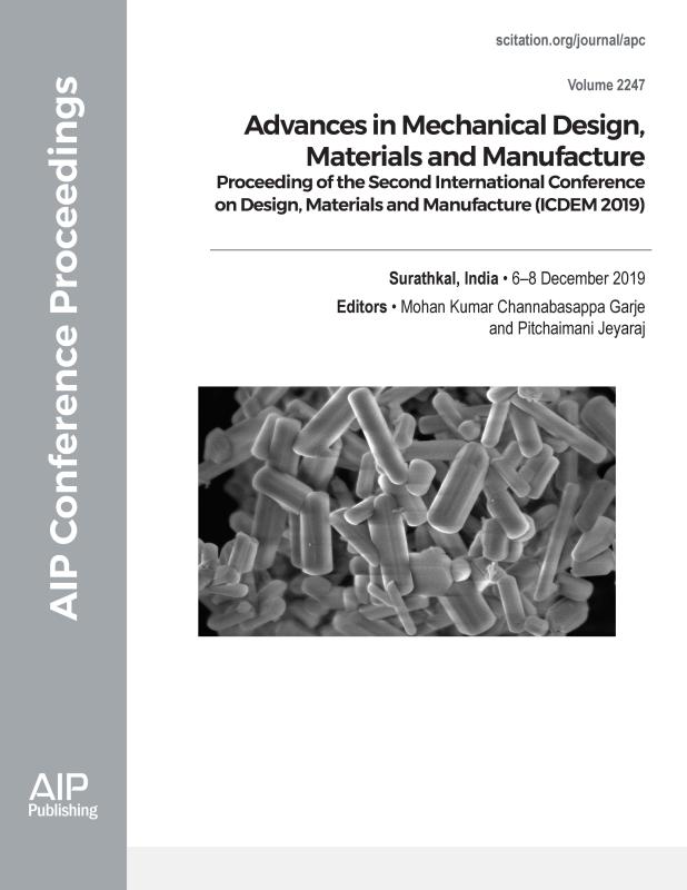 Cover of Volume 2247: Advances in Mechanical Design, Materials and Manufacture  