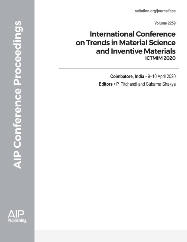 Cover of Volume 2259: International Conference on Trends in Material Science and Inventive Materials 