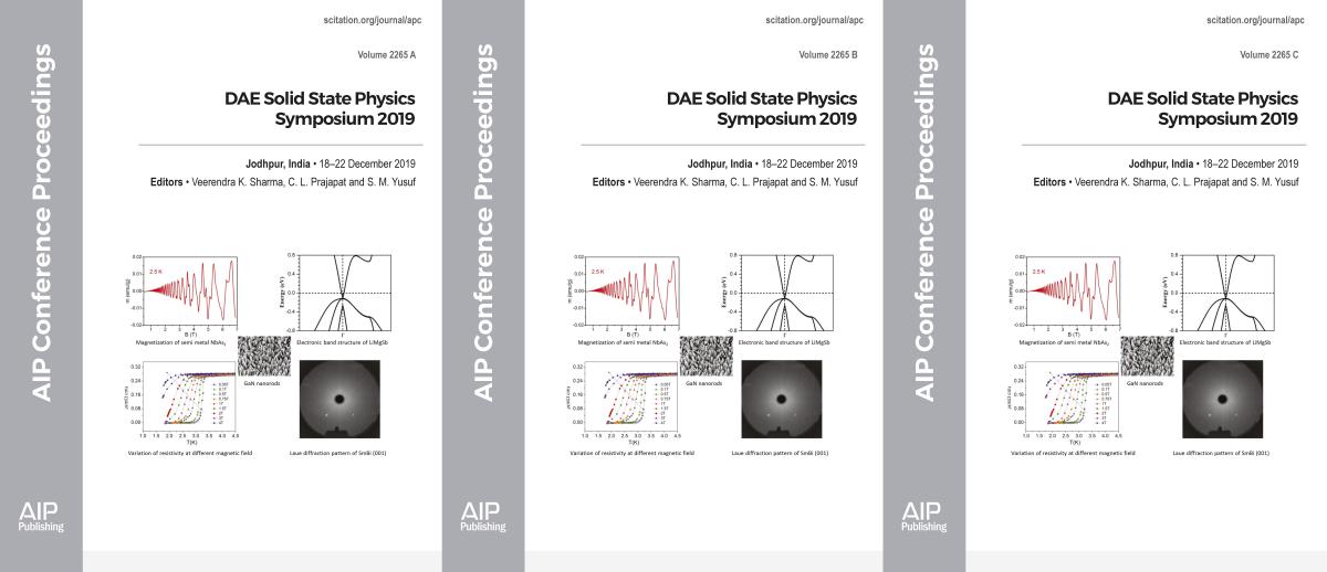 Cover of Volume 2265: DAE Solid State Physics Symposium 2019