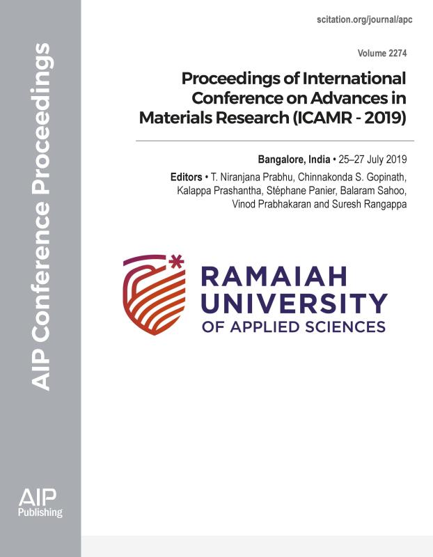 Cover of Volume 2274: Proceedings of International Conference on Advances in Materials Research (ICAMR - 2019)