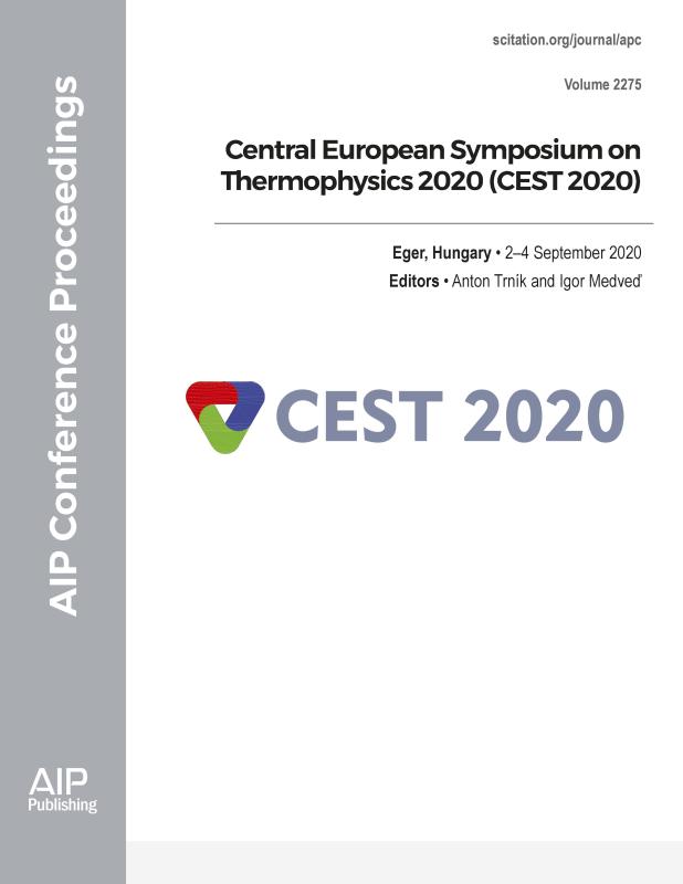 Cover of Volume 2275: Central European Symposium on Thermophysics 2020 (CEST 2020)