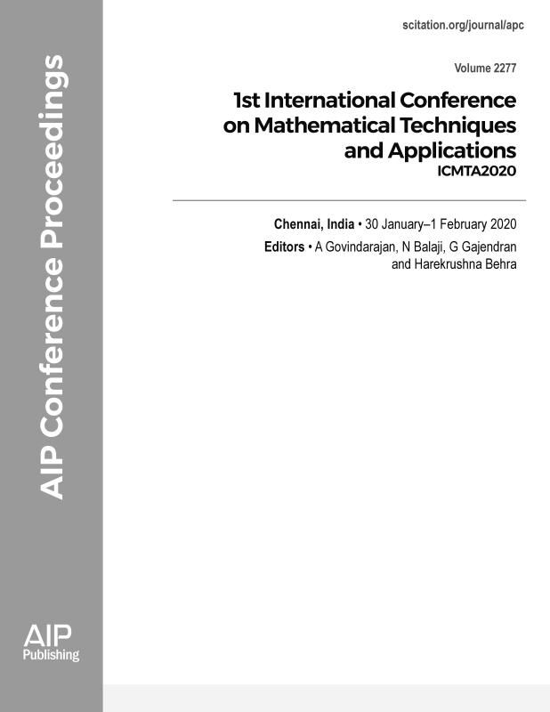 Cover of Volume 2277: 1st International Conference on Mathematical Techniques and Applications