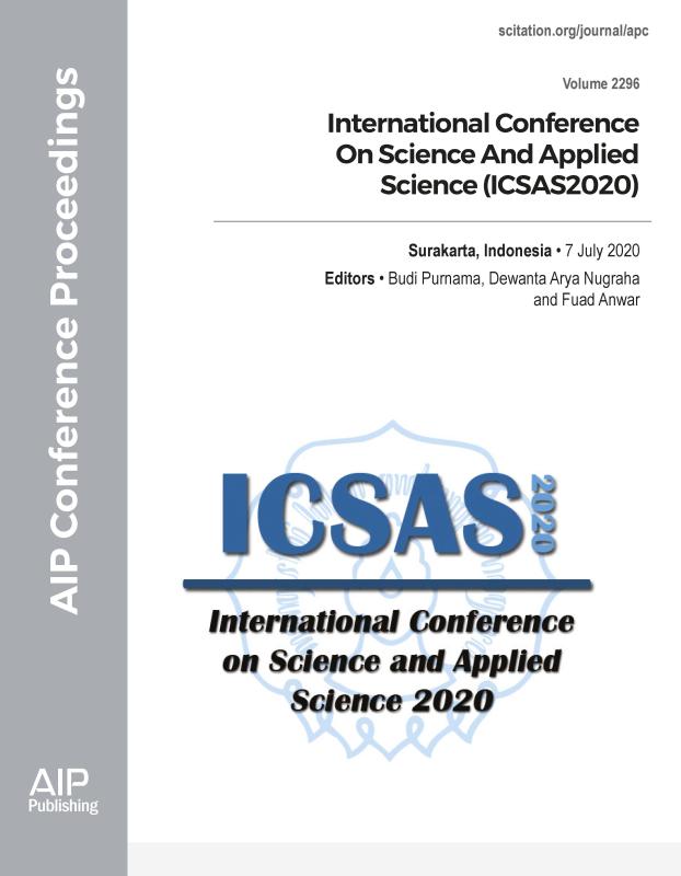 Cover of Volume 2296: International Conference on Science and Applied Science (ICSAS) 2020