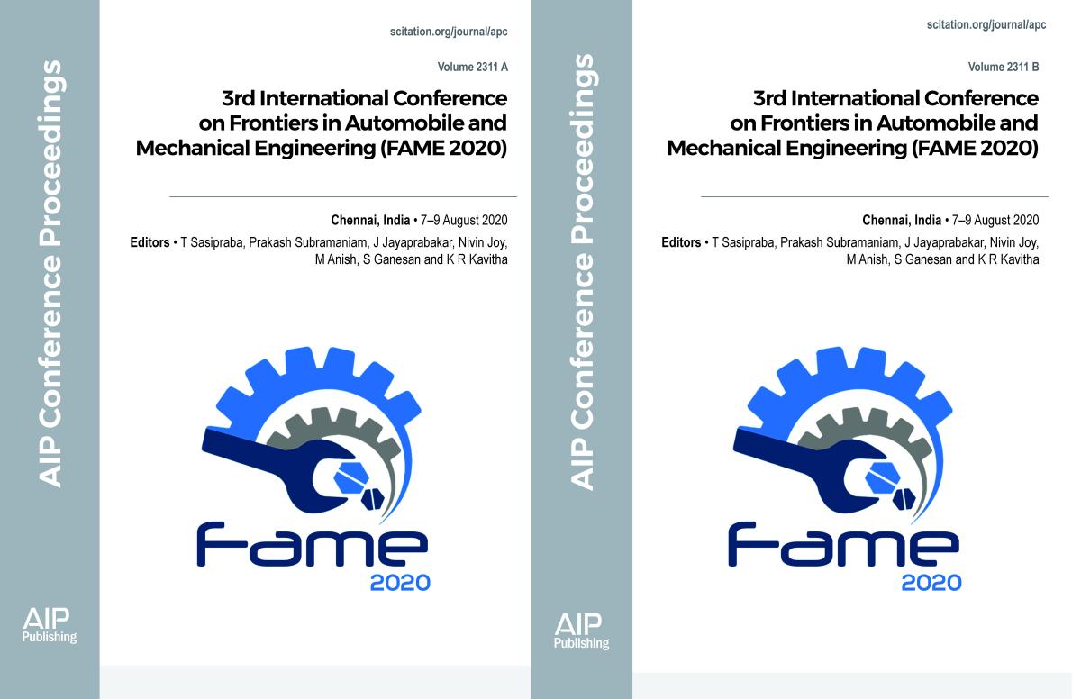 Cover of Volume 2311: 3rd International Conference on Frontiers in Automobile and Mechanical Engineering (FAME 2020)