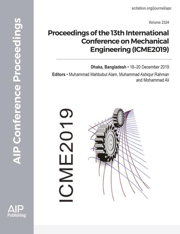 Cover of Volume 2324: Proceedings of The 13th International Conference on Mechanical Engineering (ICME2019) 