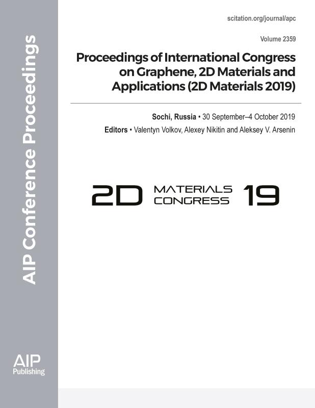 Cover of Volume 2359: Proceedings of International Congress on Graphene, 2D Materials and Applications (2D Materials 2019)