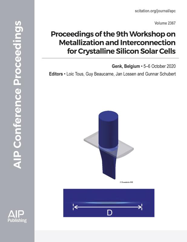 Cover of Volume 2367: Proceedings of the 9th Workshop on Metallization and Interconnection for Crystalline Silicon Solar Cells