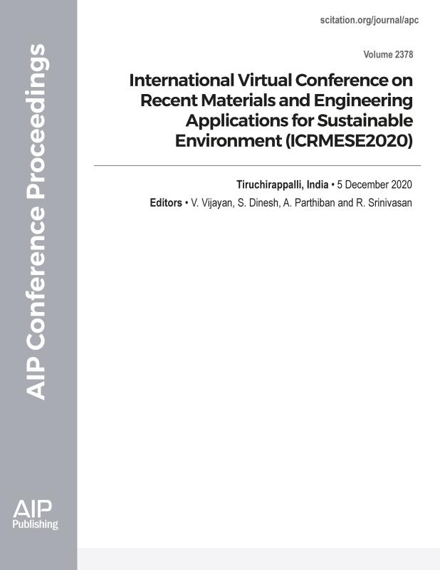Cover of Volume 2378: International Virtual Conference on Recent Materials and Engineering  Applications for  Sustainable Environment (ICRMESE2020)
