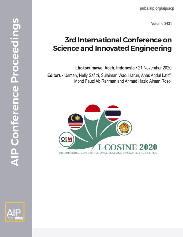 Cover of Volume 2431: 3rd International Conference on Science and Innovated Engineering