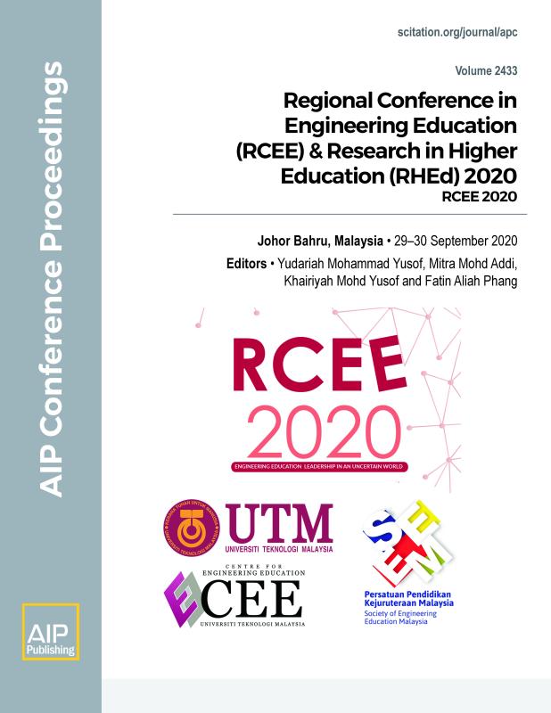 Cover of Volume 2433: Regional Conference in Engineering Education (RCEE) & Research in Higher Education (RHEd) 2020