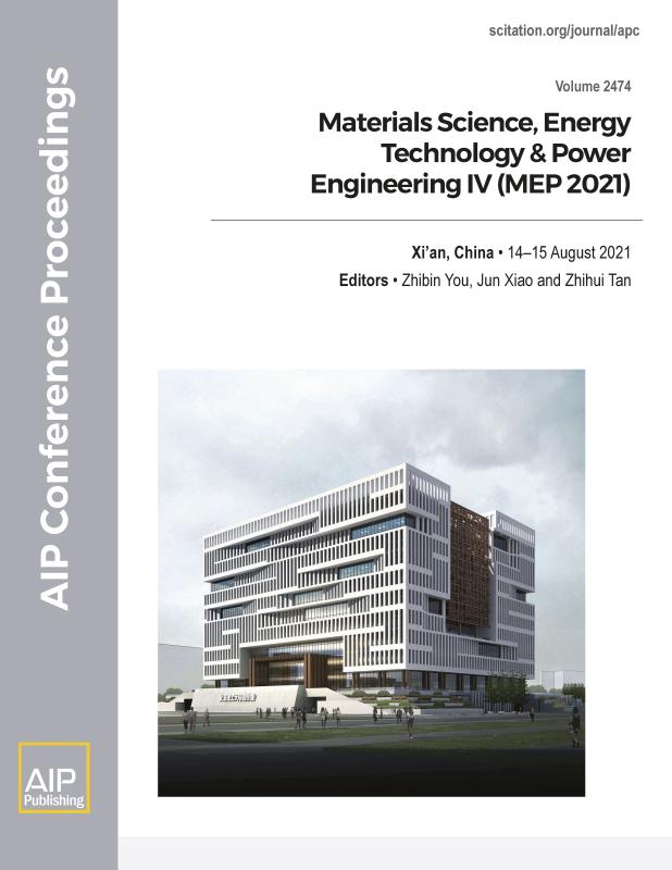 Cover of Volume 2474: Materials Science, Energy Technology & Power Engineering IV (MEP 2021