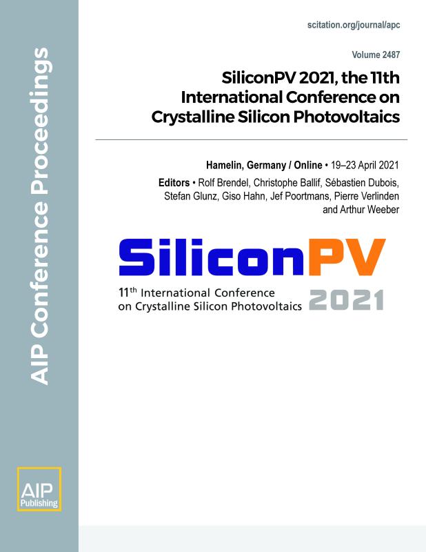 Cover of Volume 2487: SiliconPV 2021, the 11th International Conference on Crystalline Silicon Photovoltaics
