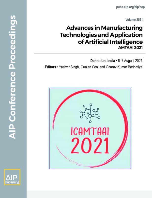 Cover of Volume 2521: Advances in Manufacturing Technologies and Application of Artificial Intelligence