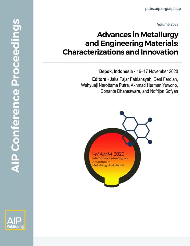 Cover of Volume 2538: Advances in Metallurgy and Engineering Materials: Characterizations and Innovation