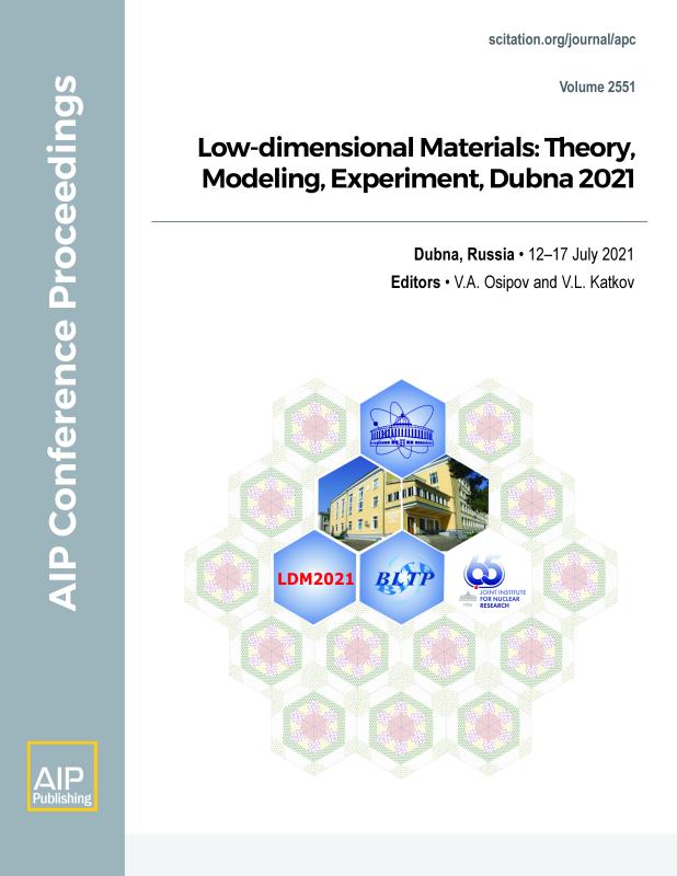 Cover of Volume 2551: Low-dimensional materials: theory, modeling, experiment, Dubna 2021