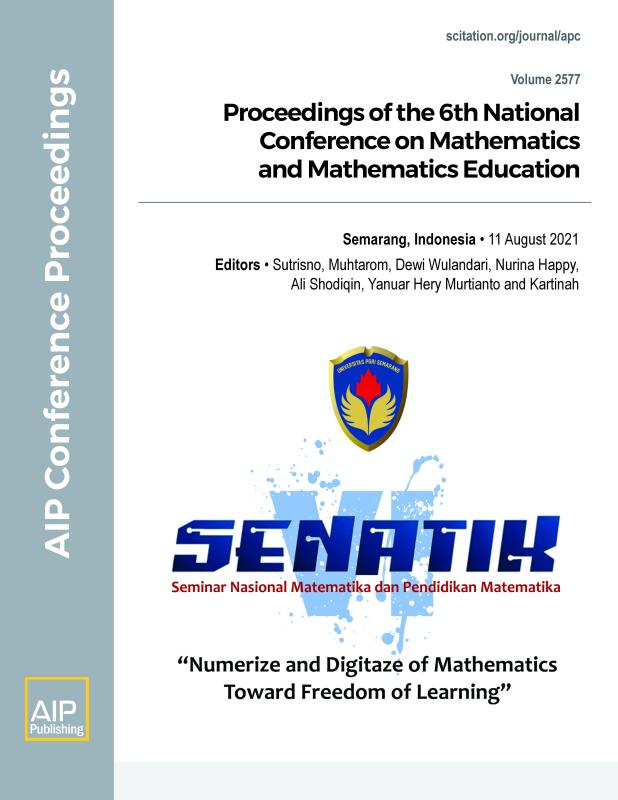 Cover of Volume 2577: Proceedings of The 6th National Conference on Mathematics and Mathematics Education 