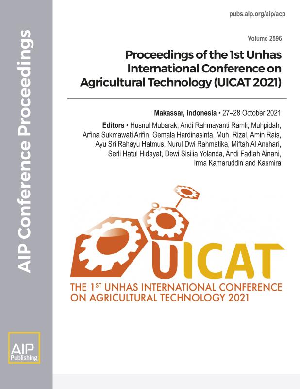 Cover of Volume 2596: Proceedings of the 1st Unhas International Conference on Agricultural Technology (UICAT 2021)