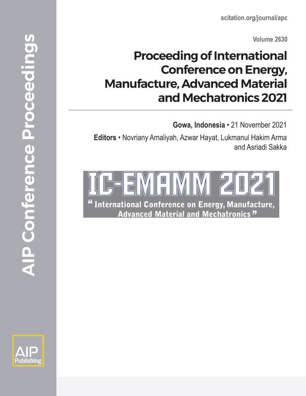 Cover of Volume 2630: Proceeding of International Conference on Energy, Manufacture, Advanced Material and Mechatronics 2021