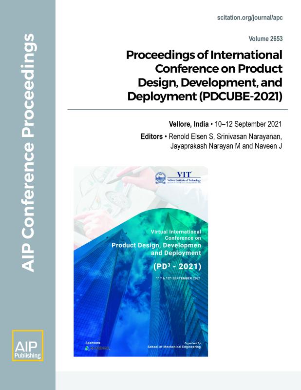 Cover of Volume 2653: Proceedings of International Conference on Product Design, Development, and Deployment (PDCUBE-2021)