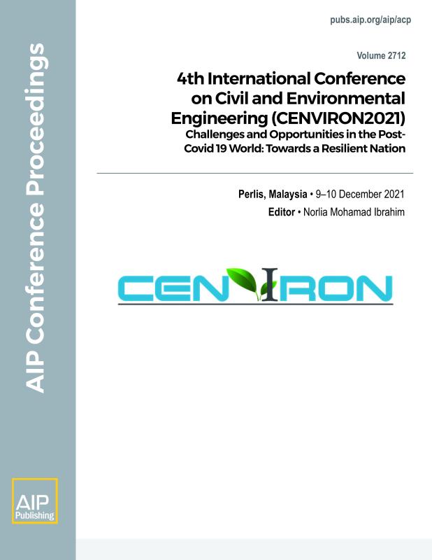 Cover of Volume 2712: 4th INTERNATIONAL CONFERENCE ON CIVIL AND ENVIRONMENTAL ENGINEERING (CENVIRON2021)