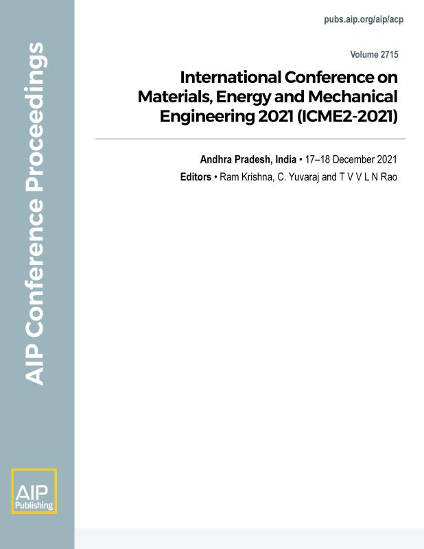 Cover of Volume 2715: International Conference on Materials, Energy and Mechanical Engineering 2021 (ICME2-2021) 